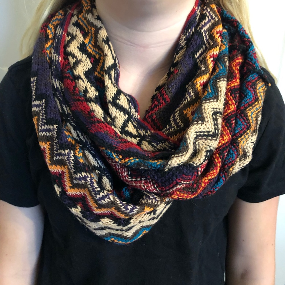 Fun chevron knit infinity scarf